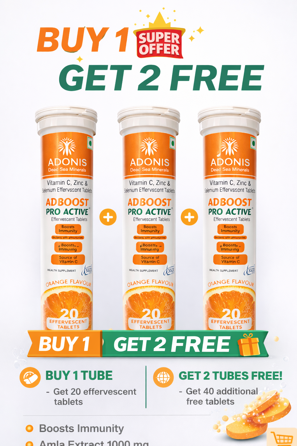 ADBOOST PRO ACTIVE EFFERVESCENT TABLETS