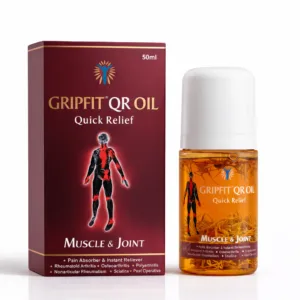 Gripfit QR Oil Quick Pain Relief Oil | Sore Muscle and Joint Pain Massage Therapy | Easy Roller for Athletes & Active Lifestyles Senior Adults Daily Use