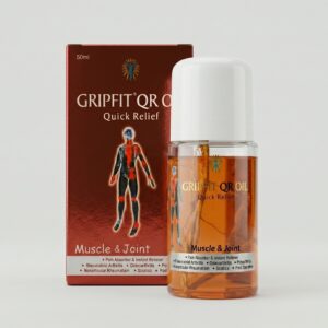 Gripfit QR Oil Quick Pain Relief Oil | Sore Muscle and Joint Pain Massage Therapy | Easy Roller for Athletes & Active Lifestyles Senior Adults Daily Use | For All Skin Type | Suitable for Men & Women Both | 50 ML