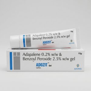 ADOZIT Gel | 15g | Anti-Acne Treatment | Adapalene 0.2% & Benzoyl Peroxide 2.5% | Pimples, Blackheads & Blemishes Care