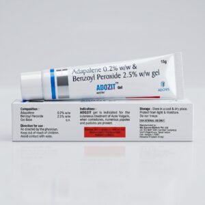 ADOZIT Gel | 15g | Anti-Acne Treatment | Adapalene 0.2% & Benzoyl Peroxide 2.5% | Pimples, Blackheads & Blemishes Care