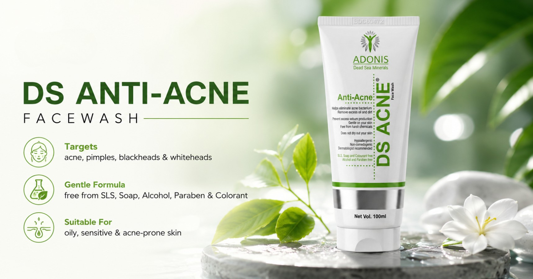 DS ANTI-ACNE FACEWASH oil control face wash for men and women