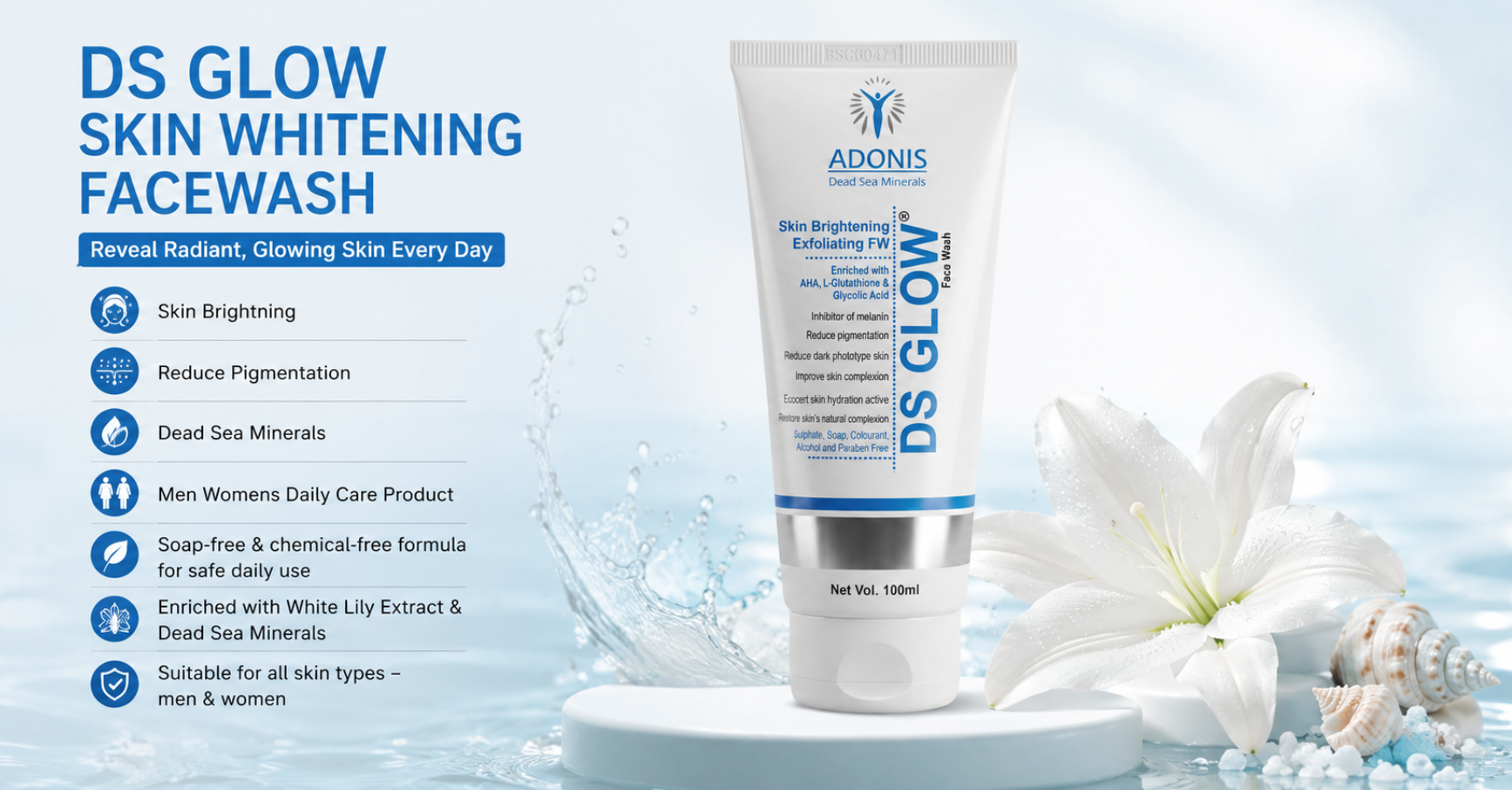 Best Dead Sea minerals face wash for glowing skin | Adonis